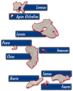  Map of  North and East  Aegean Islands 
